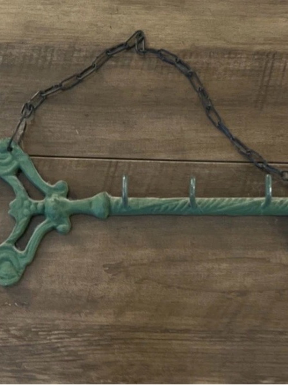 Vintage-Inspired Green Key Wall Hook Rack #406